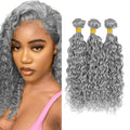 Grey Water Wave Hair Bundles 28 30 32 Inch Brazilian