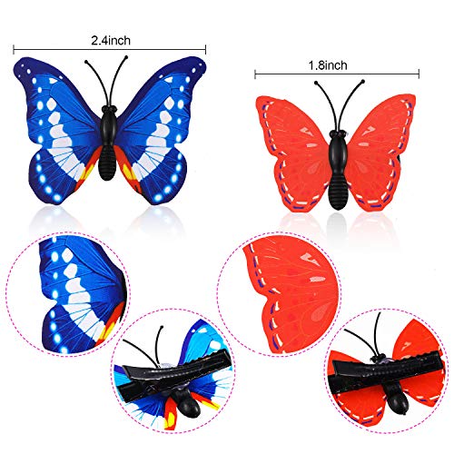 Boao 36 Pieces Butterfly Hair Clips Baby Girl Toddler Halloween Butterfly Clips Colorful Butterfly Barrettes 3D Wedding Hair Clips for Bridal Women Party Favors(Blue, Pink, Purple, Yellow, Green, Red)