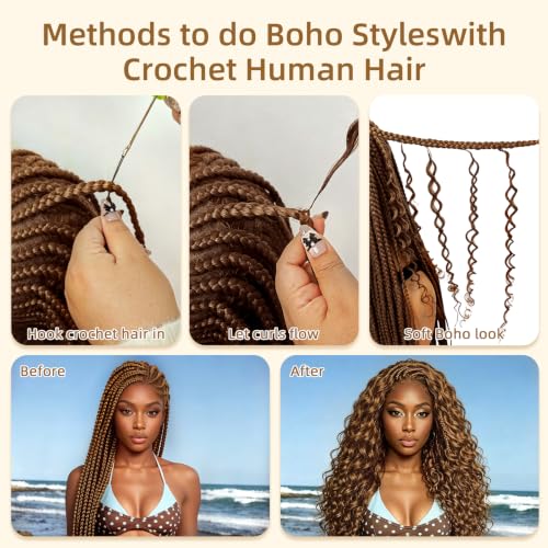 Water Wave Crochet Hair 14 Inch 60g - Pre-Separated Human Hair