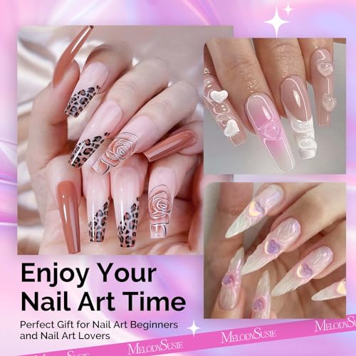 Rose Gold MelodySusie 4-Piece Acrylic Nail Brush Set for Nail Art