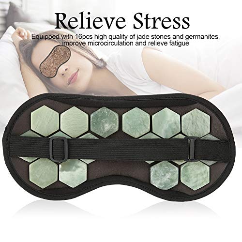 Sleeping Eye Mask, Soft Adjustable Jade Stones Eye Masks Magnet Therapy Eyeshade Eye Cover Masks for Sleeping Travel Naps, Home, Hotel(Green)