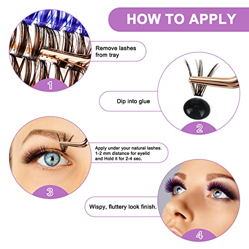 40D Colored Lash Clusters - 280pc DIY Extensions (13mm)