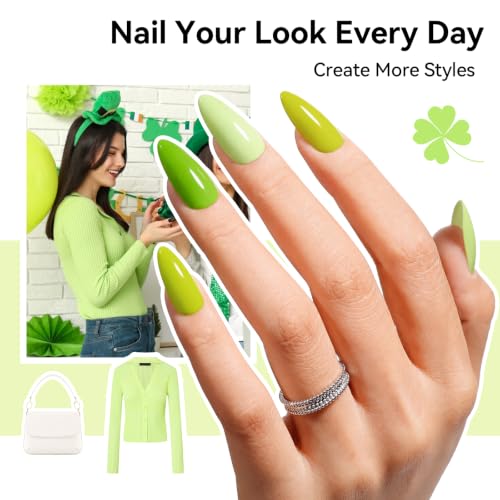 Nailshion Lucky Green Set - Quick Dry No Lamp Needed Eco-Friendly Nail Polish