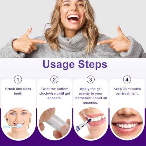 Teeth Whitening Pen, Teeth Whitener Effective Tooth Whitening Gel Kit, Professionally Stain Removal Effective, Painless, Low Sensitivity (3 Pcs)