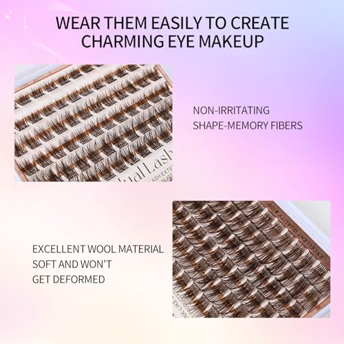 Brown Lash Clusters 144pc 8-16mm DIY Extensions