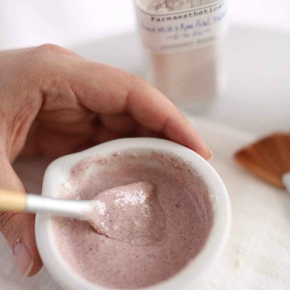 Farmaesthetics Sweet Milk and Rose Petal Facial Exfoliate (4 oz) | Ethically Sourced Sustainable Beauty | Clean, All Natural, Small Batch Skincare