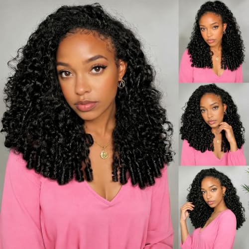 Larhali Burmese Curly Half Wig 20 Inch Human Hair Glueless