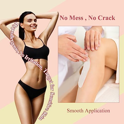 Painless Hard Wax Beads for Full Body Hair Removal, 1.1lb/17.6oz - Sensitive Skin, Bikini, Brazilian, Armpit, Home Waxing Kit for Women and Men with 20 Sticks (Cream)