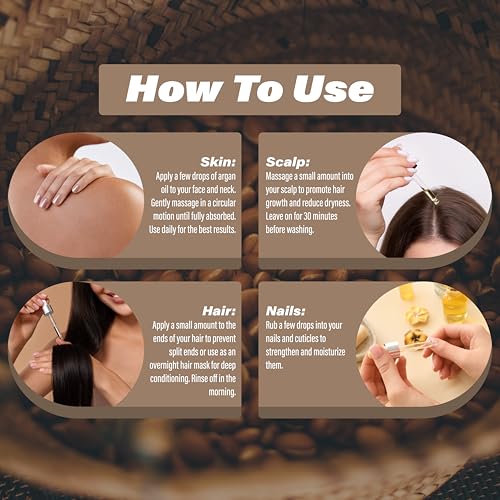 Plant Guru Argan Oil 32 fl. oz. Morocco Virgin, Cold Pressed 100 Pure Natural - Stimulates Hair Growth, Skin, Face And Body Moisturizer.