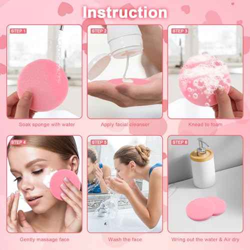 HOFASON 100 Pieces Compressed Facial Sponge for Esthetician Supplies Individually Wrapped Makeup Removal Sponge Pads, Exfoliating Face Wash Sponge Disposable for Women Cleansing Spa Beauty Supplies