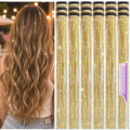 Uikreo Gold Hair Tinsel Clips in Pack of 18 – Clip-In Hair Accessories (Variation: Gold)