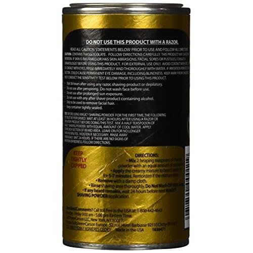 SoftSheen-Carson Magic Razorless Shaving for Men, Magic Shaving Powder with Fragrance, Coarse Textured Beards, Formulated for Black Men, Depilatory, Helps Stop Razor Bumps, Since 1901, 4.5 oz