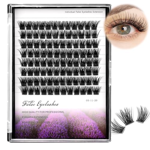 96pcs D Curl Cluster Lash Extensions 12mm - Wide Stem Volume
