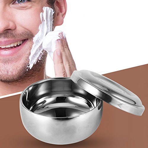 Stainless Steel Shaving Bowl, Men Wet Shaving Soap Mug Bowl Silver Metal Face Cleaning Health Care Shave Tool With Lid, Shaving Soap Dish, Shaving Foam Bowl