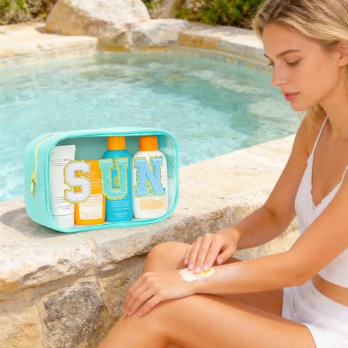 Clear SUN Waterproof Makeup Bag for Beach & Pool