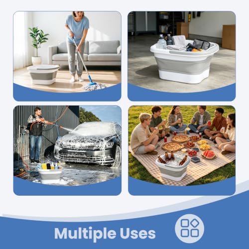 Collapsible Foot Soaking Tub with Massage Points - Portable Spa Basin