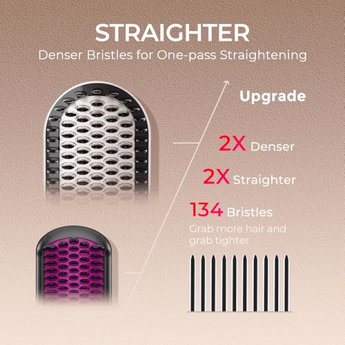TYMO Ionic Hair Straightener Brush with 16 Temp Settings