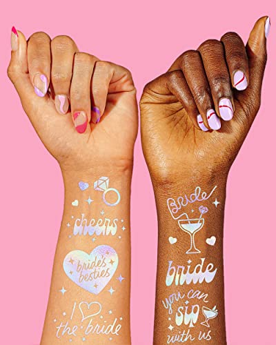 xo, Fetti Cheers Bachelorette Temporary Tattoos - 40 Iridescent