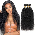 Kinky Curly Human Hair Bundles 24-28 Inch Remy 1B Black