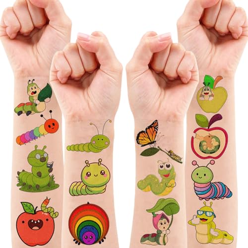 114 PCS Caterpillar Temporary Tattoos - Party Favors & Gifts