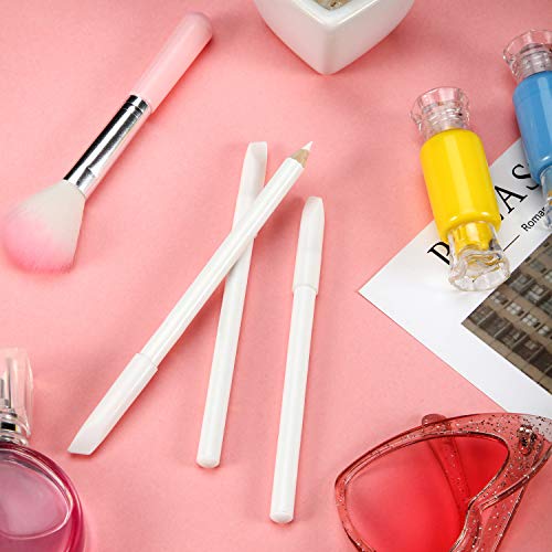 Blulu 2-in-1 White Nail Whitening Pencils with Cuticle Pusher - 6 Pack