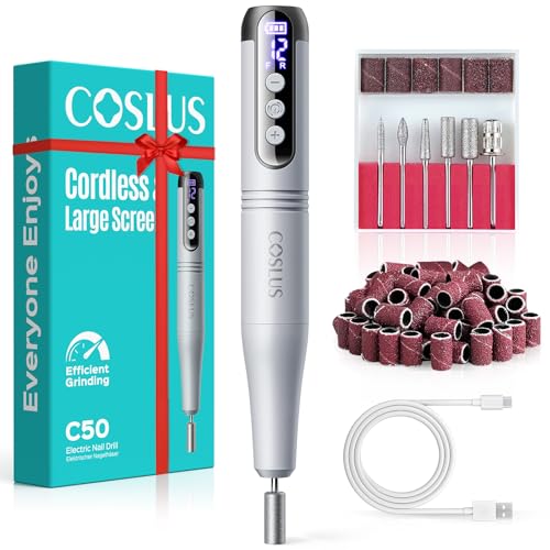 COSLUS C50 Cordless Nail Drill - 12-Speed LED Display