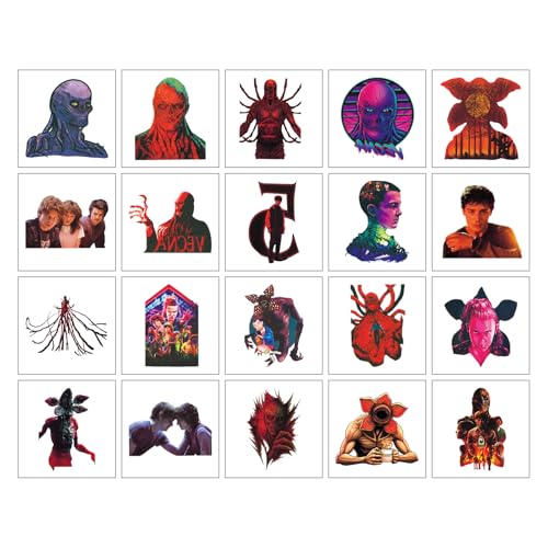Stranger Things Movie Temporary Tattoos for Kids, 40 PCS Birthday Party Favors,Cartoon Things 5 Movie Decoration Sticker Gifts for Girl Boys Home Activity Class Prizes Carnival Christmas Rewards