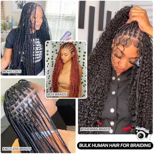 Boho Human Hair for Braiding 110g - Deep Wave