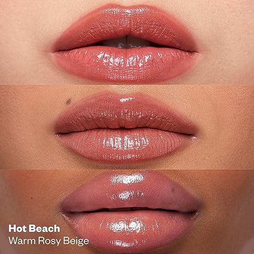 Kosas Wet Stick Moisturizing Shiny Sheer Lipstick with Ceramides, Hyaluronic acid, Peptides and Mango Butter - Soothes, Softens, and Moisturizes Lips – Hot Beach