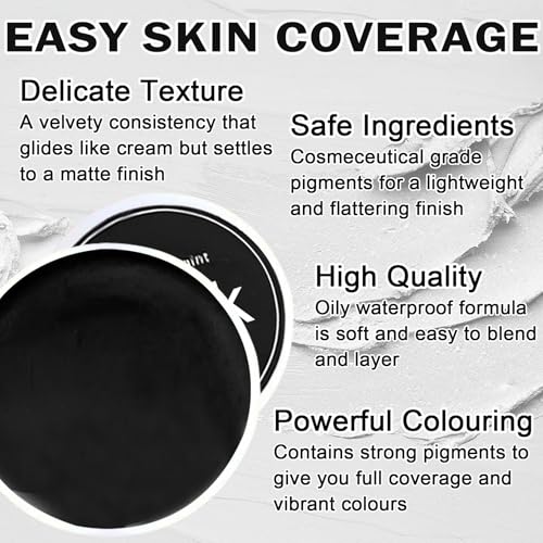 Black & White Face Paint Kit - Professional Halloween Makeup