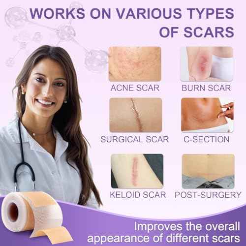 Silicone Scar Sheets, Advanced Medical Silicone Scar Tape(1.6"x 60"Roll-1.5M), Professional Grade Scar Removal Strip for Surgery, Tummy, Mouth, Face, C Section, Burn, Keloid, Acne Scars etc