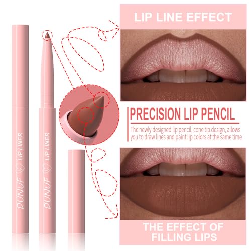 12-Color Matte Lip Liner Set, Waterproof & Long-Lasting