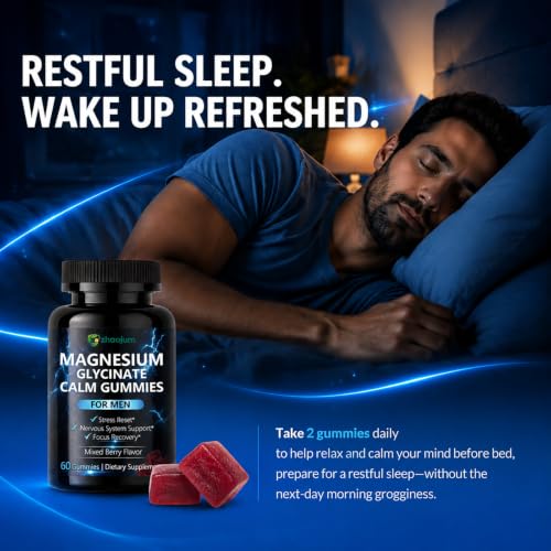 Magnesium Glycinate Gummies for Stress & Muscle Relaxation - 60 Count