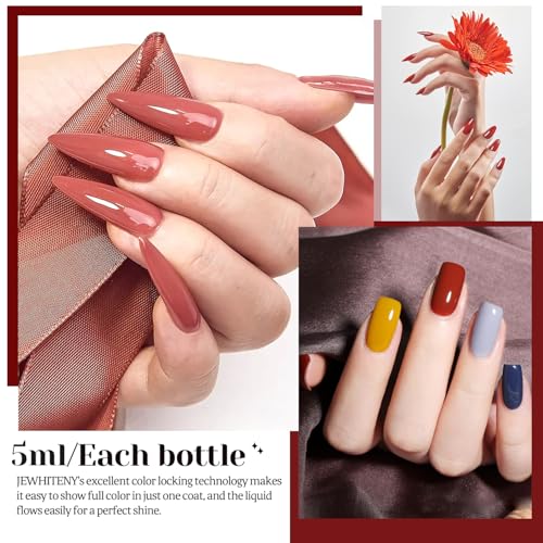 JEWHITENY 30-Piece Gel Nail Polish Kit with 27 Colors, Base & Top Coats