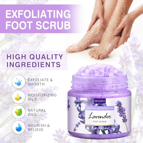 Lavender Foot Soak Set - 4-in-1 Pedicure Kit with Salts, File & Urea Cream