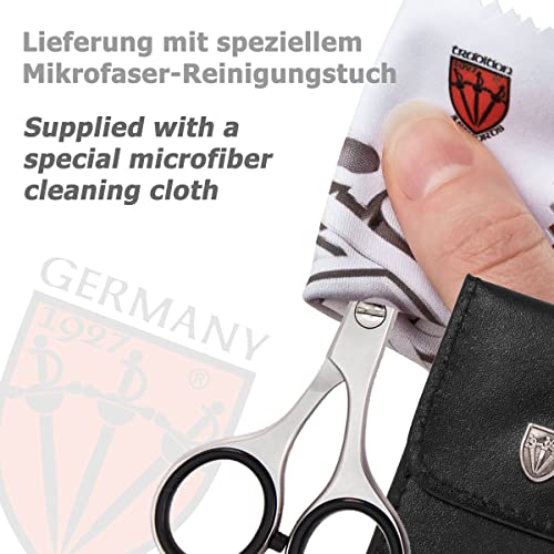 3 Swords Germany ? professional NOSTRIL NOSE and EAR HAIR SCISSORS trimmer, stainless steel, straight blade rounded tip with black case for men and women