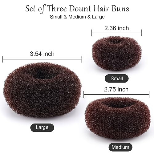 Hair Bun Maker Donuts 12 Pc Medium Brown Ring Shaper