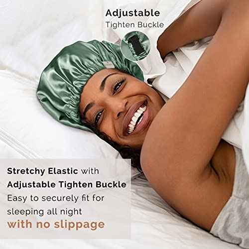 YANIBEST Silk Bonnet Satin Bonnet for Sleeping Women Men, Adjustable Double Layer Hair Bonnet for Curly Braids Reduce Frizz