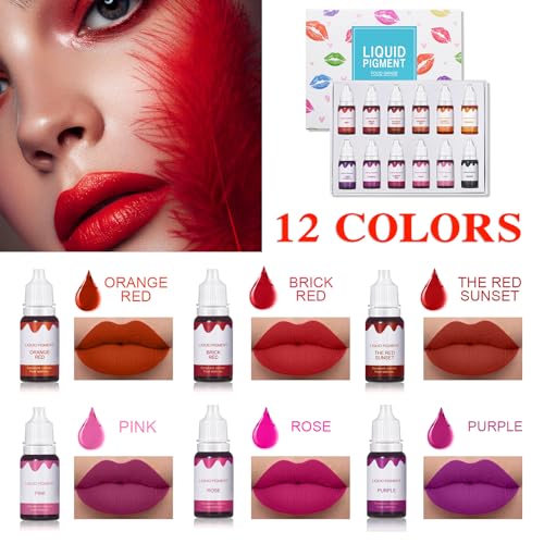 12 Colors DIY Lip Gloss Pigment Set – Natural Liquid Dyes