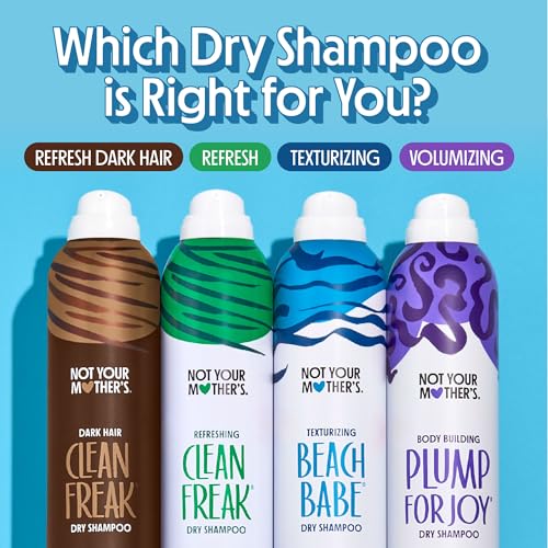 Not Your Mother's Clean Freak Dark Hair Dry Shampoo (2 Pack) ? 7 oz Each ? Brunette-Tinted Dry Shampoo for Instant Oil Absorption - Instantly Refresh Dark Hair Shades and Extend Style