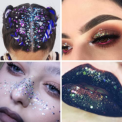 UCANBE Pro Glitter Eyeshadow Palette - 16 Colors Pressed & Chunky