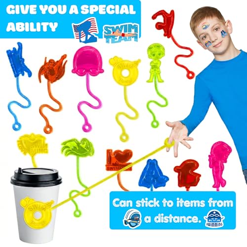 48 PCS Swim Party Favors - Sticky Hands & Tattoos for Kids
