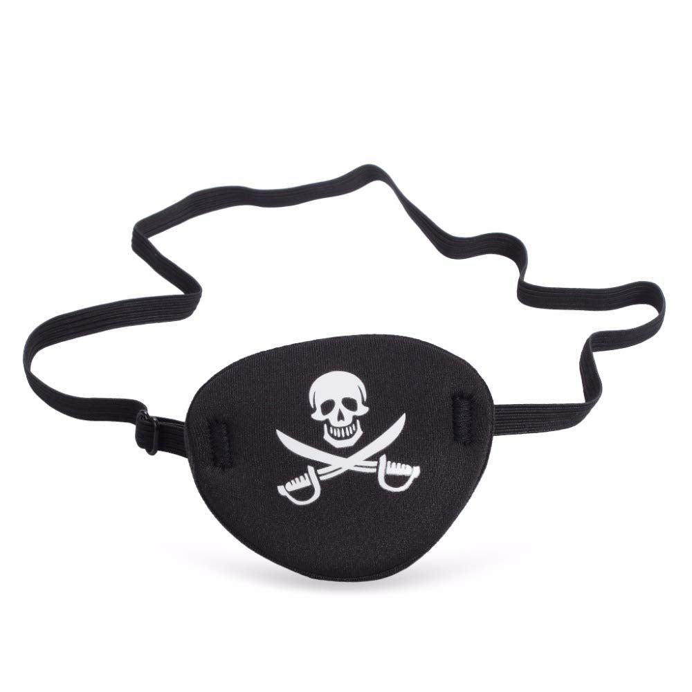 Oarkive 2pcs Eye Patch Mask Skull and Cross Bones with Adjustable Strap