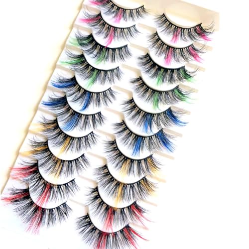 Sunniess Ombre Colored Silk Lashes - Fluffy Wispy Fake Eyelashes