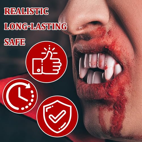 Fake Blood Makeup Spray,Realistic Fake Blood Splatter for Clothes and Face,High Pigment Halloween Fake Liquid Blood Washable for Vampire Zombie Monster Costume Cosplay SFX Halloween Makeup