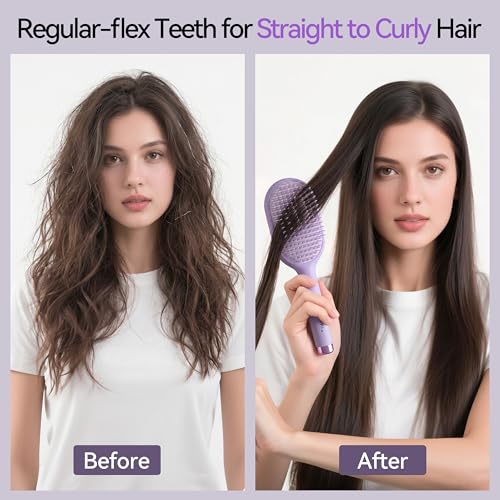 Detangling Hair Brush with Dual-Length Teeth for Wet & Dry Hair