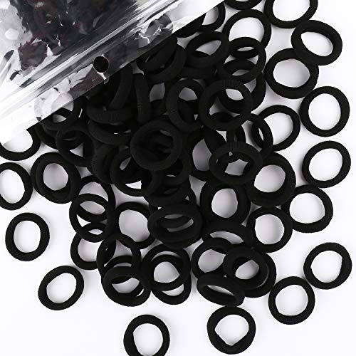 BAOLI Black Baby Hair Ties - 200PCS Mini Seamless Toddler Ponytail Holders