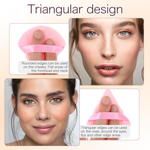 150Pcs Triangle Powder Puffs Soft Velour Makeup Puffs for Loose Powder Wet and Dry Use Cosmetic Foundation Tools (5 Colors)