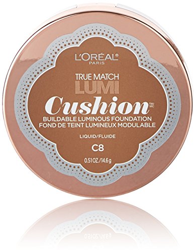 L'Oreal Paris True Match Lumi Cushion Foundation C8 Cocoa 0.51 oz - Buildable Luminous Finish