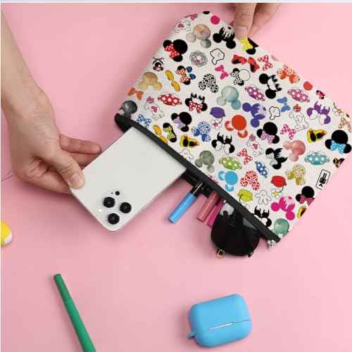 Cute Cartoon Mouse Makeup Bag Animal Lovers Gifts for Women Female Her Teen Daughter Cousin Best Friend Sister BFF Magic Mouse Stuff Cosmetic Bag Wizard Gifts Mothers Nurse Day Graduation Birthday